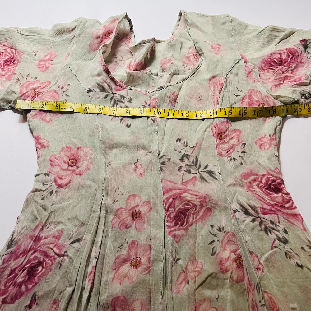 Unbranded Floral Print Double Lined Short Sleeve Fit And Flare Dress Size M M - Picture 5 of 8